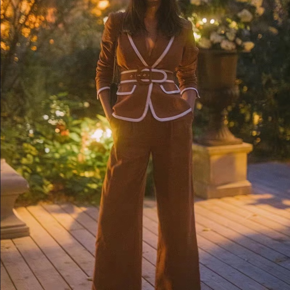 NWT zimmermann woman orange linen blazer set
